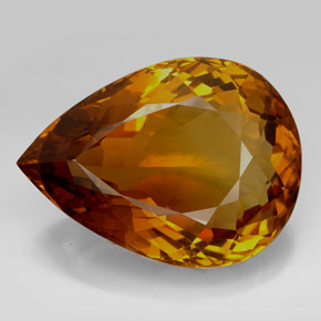 Citrino marrom natural 205,85ct, formato de pêra, IF