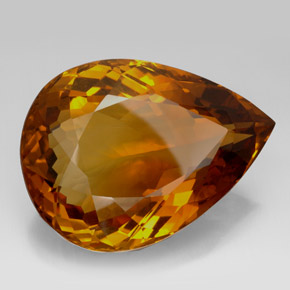Citrino marrom natural 205,85ct, formato de pêra, IF