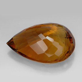 Citrino marrom natural 205,85ct, formato de pêra, IF