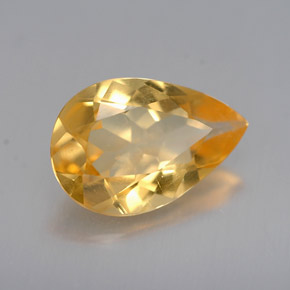 Citrino ouro natural 2,26ct, formato de pêra, VVS