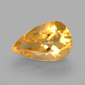 Citrino Amarelo Dourado Natural 2.41ct, Formato de pêra, VVS