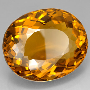Citrino marrom natural 156,40ct, corte oval, IF