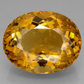 Citrino amarelo natural 126,20ct, corte oval, VVS