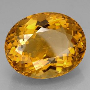 Citrino amarelo natural 126,20ct, corte oval, VVS
