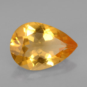 Citrino amarelo natural 3,05ct, formato de pêra, VVS