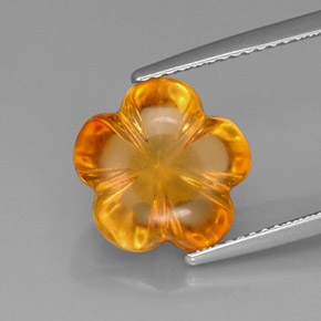 Citrino amarelo natural 5,39ct, corte flor, transparente