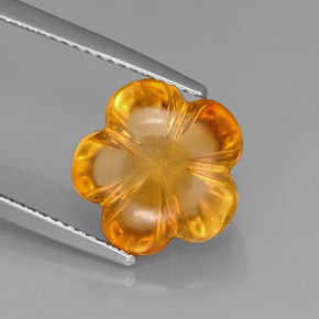 Citrino amarelo natural 5,39ct, corte flor, transparente