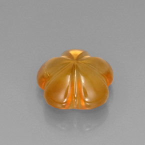 Citrino amarelo natural 5,39ct, corte flor, transparente