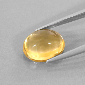 Citrino amarelo natural 3,24ct, corte oval, transparente