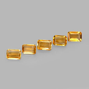 Pedras preciosas de citrino ouro natural de  ct, corte esmeralda, VVS-VS