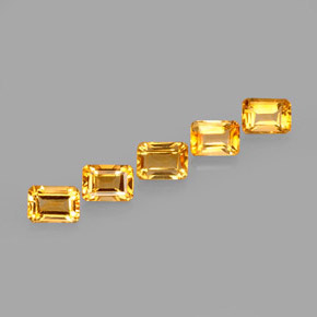 Pedras preciosas de citrino amarelo natural de  ct, corte esmeralda, VVS-VS