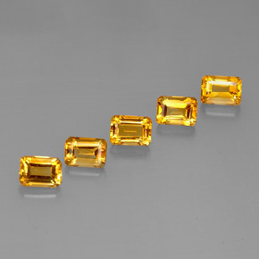 Pedras preciosas de citrino amarelo natural de  ct, corte esmeralda, VVS-VS