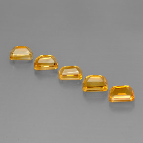 Pedras preciosas de citrino amarelo natural de  ct, corte esmeralda, VVS-VS