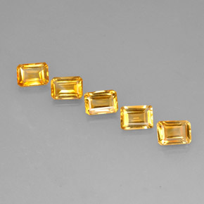Pedras preciosas de citrino amarelo natural de  ct, corte esmeralda, VVS-VS
