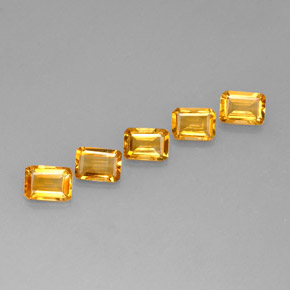Pedras preciosas de citrino amarelo natural de  ct, corte esmeralda, VVS-VS