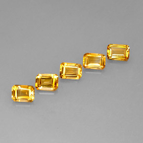 Pedras preciosas de citrino amarelo natural de  ct, corte esmeralda, VVS-VS