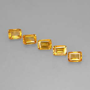 Pedras preciosas de citrino amarelo natural de 4,64 ct, corte esmeralda, VVS-VS