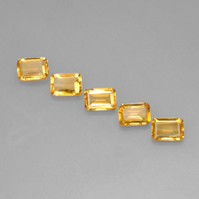 Pedras preciosas de citrino amarelo natural de  ct, corte esmeralda, VVS-VS