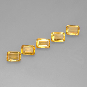 Pedras preciosas de citrino amarelo natural de  ct, corte esmeralda, VVS-VS