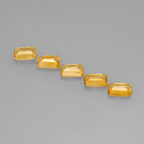 Pedras preciosas de citrino amarelo natural de  ct, corte esmeralda, VVS-VS