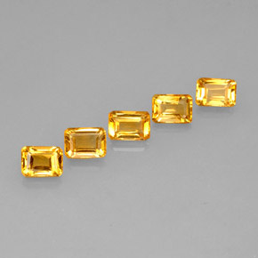 Pedras preciosas de citrino ouro natural de  ct, corte esmeralda, VVS-VS