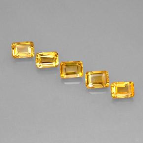 Pedras preciosas de citrino dourado natural de 5,31 ct, corte esmeralda, VVS-VS