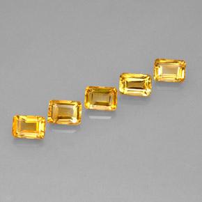 Pedras preciosas de citrino dourado natural de 5,31 ct, corte esmeralda, VVS-VS