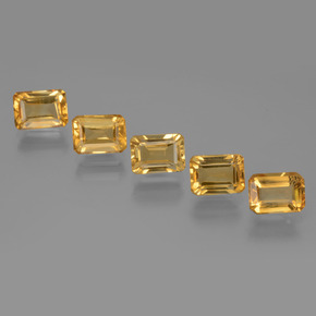 Pedras preciosas de citrino ouro natural de  ct, corte esmeralda, VVS-VS