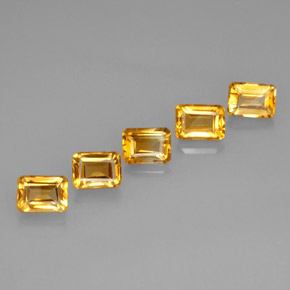 Pedras preciosas de citrino amarelo natural de  ct, corte esmeralda, VVS-VS