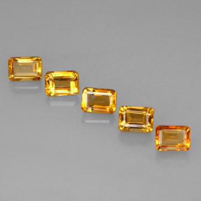 Pedras preciosas de citrino amarelo natural de  ct, corte esmeralda, VVS-VS