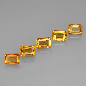 Pedras preciosas de citrino amarelo natural de  ct, corte esmeralda, VVS-VS