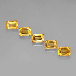 Pedras preciosas de citrino dourado natural de 5,58 ct, corte esmeralda, VVS-VS