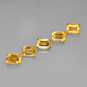 Pedras preciosas de citrino dourado natural de 5,58 ct, corte esmeralda, VVS-VS