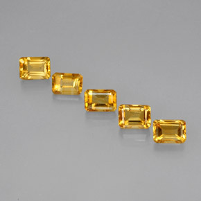 Pedras preciosas de citrino amarelo natural de 5,77 ct, corte esmeralda, VVS-VS