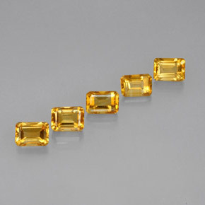 Pedras preciosas de citrino amarelo natural de 5,77 ct, corte esmeralda, VVS-VS
