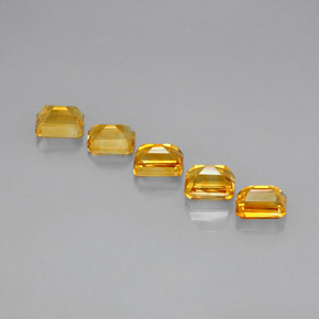 Pedras preciosas de citrino amarelo natural de 5,77 ct, corte esmeralda, VVS-VS