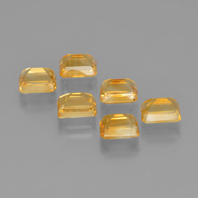 Pedras preciosas de citrino amarelo natural de 6,92 ct, corte esmeralda, VVS-VS