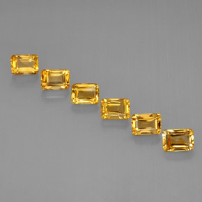 Pedras preciosas de citrino ouro natural de  ct, corte esmeralda, VVS-VS
