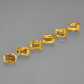 Pedras preciosas de citrino ouro natural de  ct, corte esmeralda, VVS-VS