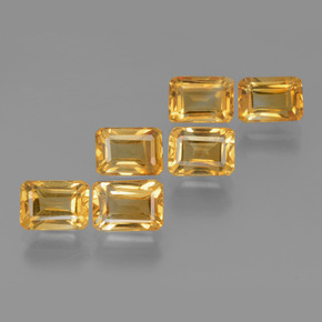 Pedras preciosas de citrino dourado natural de 6,92 ct, corte esmeralda, VVS-VS