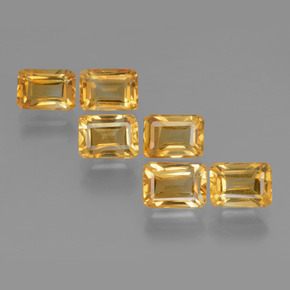 Pedras preciosas de citrino dourado natural de 6,92 ct, corte esmeralda, VVS-VS