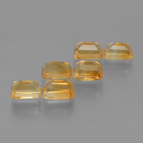 Pedras preciosas de citrino dourado natural de 6,92 ct, corte esmeralda, VVS-VS