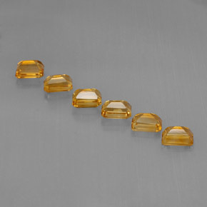 Pedras preciosas de citrino amarelo natural de 6,86 ct, corte esmeralda, VVS-VS