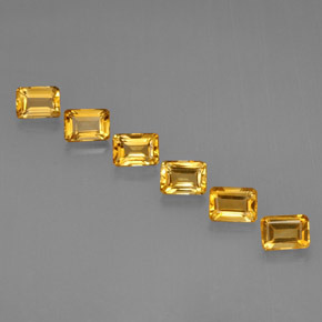 Pedras preciosas de citrino ouro natural de  ct, corte esmeralda, VVS-VS