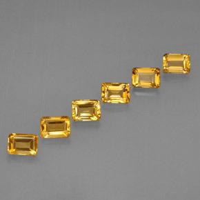 Pedras preciosas de citrino ouro natural de  ct, corte esmeralda, VVS-VS