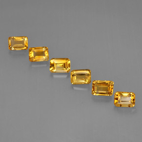 Pedras preciosas de citrino amarelo natural de  ct, corte esmeralda, VVS-VS