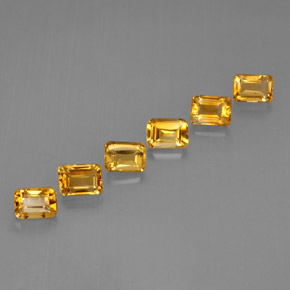 Pedras preciosas de citrino amarelo natural de  ct, corte esmeralda, VVS-VS