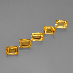 Pedras preciosas de citrino amarelo natural de  ct, corte esmeralda, VVS-VS