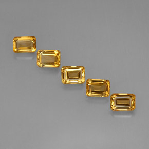 Pedras preciosas de citrino dourado natural de 5,40 ct, corte esmeralda, VVS-VS