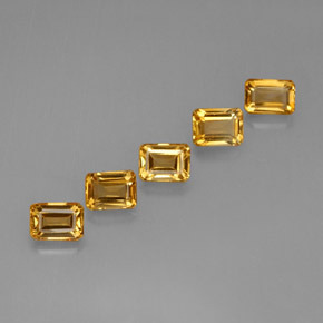Pedras preciosas de citrino dourado natural de 5,40 ct, corte esmeralda, VVS-VS